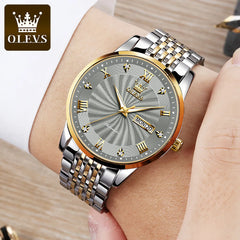 OLEVS Luxury Watch Men Automatic Mechanical Business Male Wristwatch Waterproof Roman Dial Date Week Display Relogio Masculino