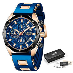 New Fashion Mens Watches Top Brand Luxury Silicone Sport Watch Men Quartz Date Clock Waterproof Wristwatch Chronograph Clock Man