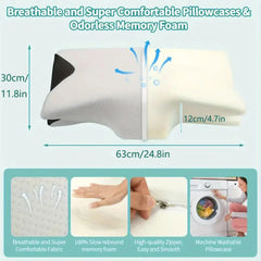 Oreiller cervical à mémoire de forme papillon, oreiller de sommeil confortable en mousse à mémoire de forme à rebond lent, oreiller orthopédique pour lit de Massage du cou