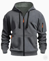 Sweat à capuche zippé homme – Coupe ample et grande poche