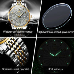 OLEVS Luxury Watch Men Automatic Mechanical Business Male Wristwatch Waterproof Roman Dial Date Week Display Relogio Masculino