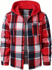 Sweat à capuche polaire homme – Motif à carreaux