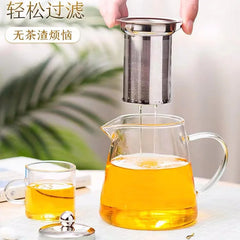 AVENLOVE-Théière en verre à degré de chaleur avec passoire à thé en acier inoxydable, bouilloire à fleurs, ensemble de vêtements de thé Kung Fu, pot Puer Oolong