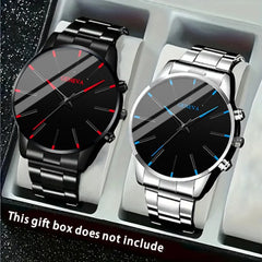 Montre à quartz élégante pour hommes, montre pour hommes d'affaires à la mode, cadeau de Noël et d'Halloween
