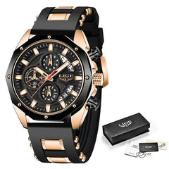 New Fashion Mens Watches Top Brand Luxury Silicone Sport Watch Men Quartz Date Clock Waterproof Wristwatch Chronograph Clock Man