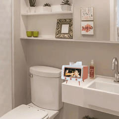 Boîte à Mouchoirs avec Support Téléphone Intégré TV Rétro Élégance et Fonctionnalité Vintage™ chez Andunian