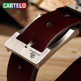 Ceinture homme Cartelo en cuir de vache – Boucle ardillon grande taille