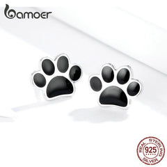 Boucles d'oreilles argent 925 Bamoer empreinte de patte – SCE407