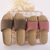 Chaussons en lin pour femme – Sandales légères à bout ouvert pour l'été