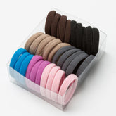 Lot de 30 élastiques colorés 4 cm en polyester pour queue-de-cheval