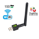 Adaptateur WiFi USB 150 Mbps avec antenne 2 dBi – Dongle réseau PC