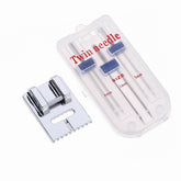Lot de 3 aiguilles doubles et pied fronceur 9 rainures – Machine à coudre
