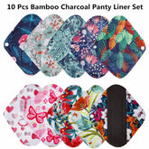 Lot de 10 serviettes lavables Simfamily bambou charbon – Hygiène féminine