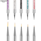 Lot de 5 stylets nail art double embout – Peinture gel UV et strass