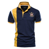 Polo homme Aiopeson 100% coton avec badge brodé – Manches courtes été