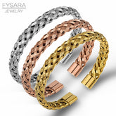 Bracelet jonc torsadé Fysara en acier inoxydable – Homme et femme