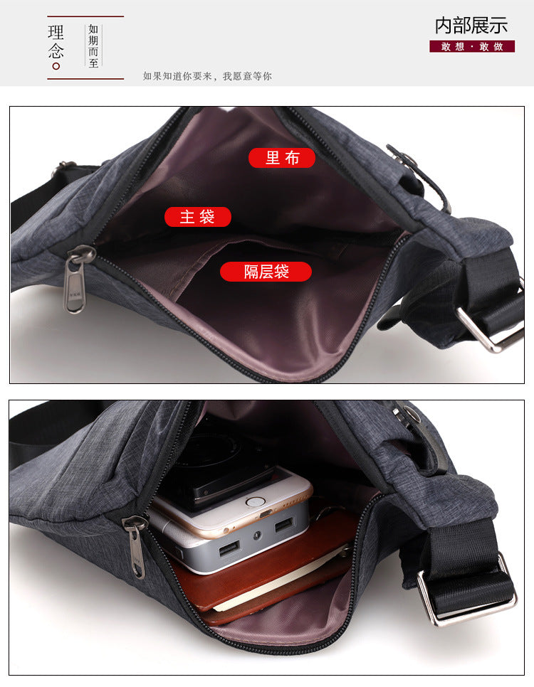 Sac Bandoulière Homme Nylon – Grande Capacité, Léger