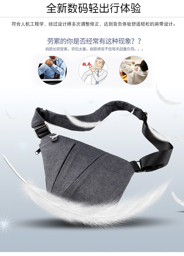 Sac Bandoulière Homme Nylon – Grande Capacité, Léger