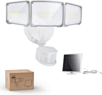 Lampe de Sécurité Solaire Philips 3600 LM avec Détecteur de Mouvement PIR, Éclairage Extérieur Étanche à Intensité Variable, Panneau Solaire Détachable avec Câble de 5m, 3 Modes