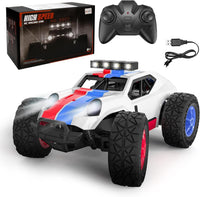 Voiture Télécommandée, 2,4 GHz 1/20 RC Voiture Véhicule Tout-Terrain 20 km/h Jouet Électrique Tout-Terrain 2 Piles 50 Min de Lecture Phare LED Cadeaux