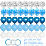 1st Happy Birthday Blue Silver Balloons Foil Number Balloons Banner First Baby Boy Party Decorations My 1 One Year Supplies