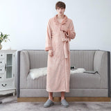 Plus Size 3XL Men Robe Winter Flannel Soft Kimono Gown Lovers Ultra Large Long Bathrobe Nightwear Thick Warm Women Sleepwear