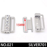 2pcs/lot silver gold Rectangle Tape Closure Hook &amp; Clasp Rhinestone bra buckle Waist Extenders Sewing On Clothes Bra Clip Hook