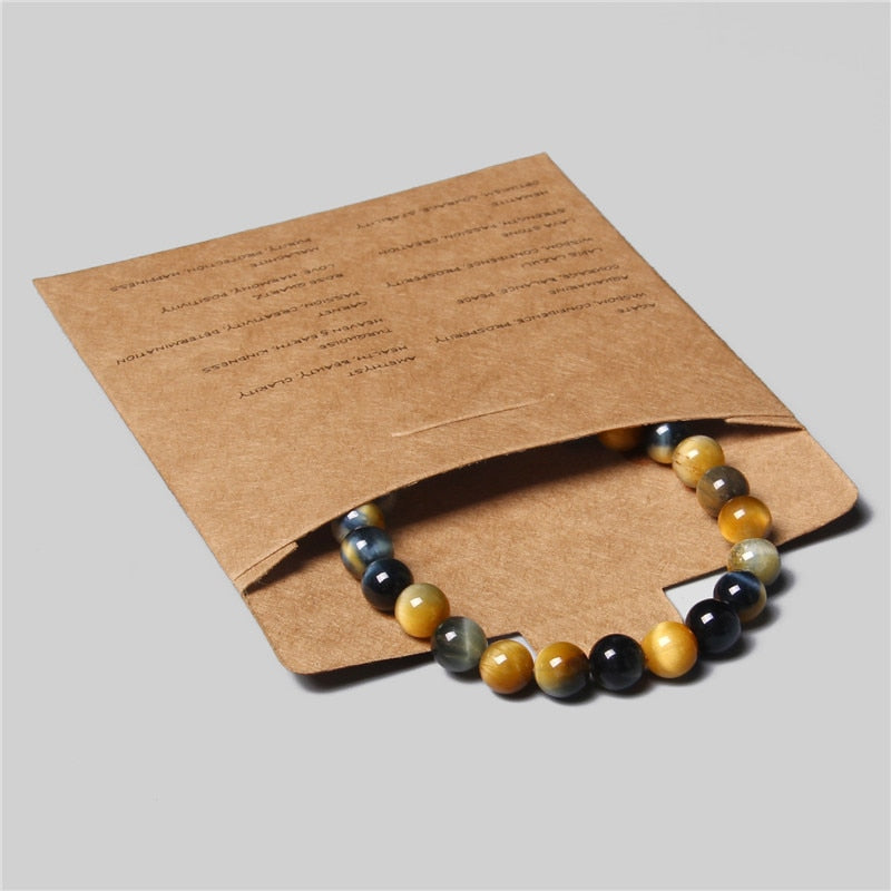 Bracelet Hématite Œil de Tigre - Pierre Naturelle Couple