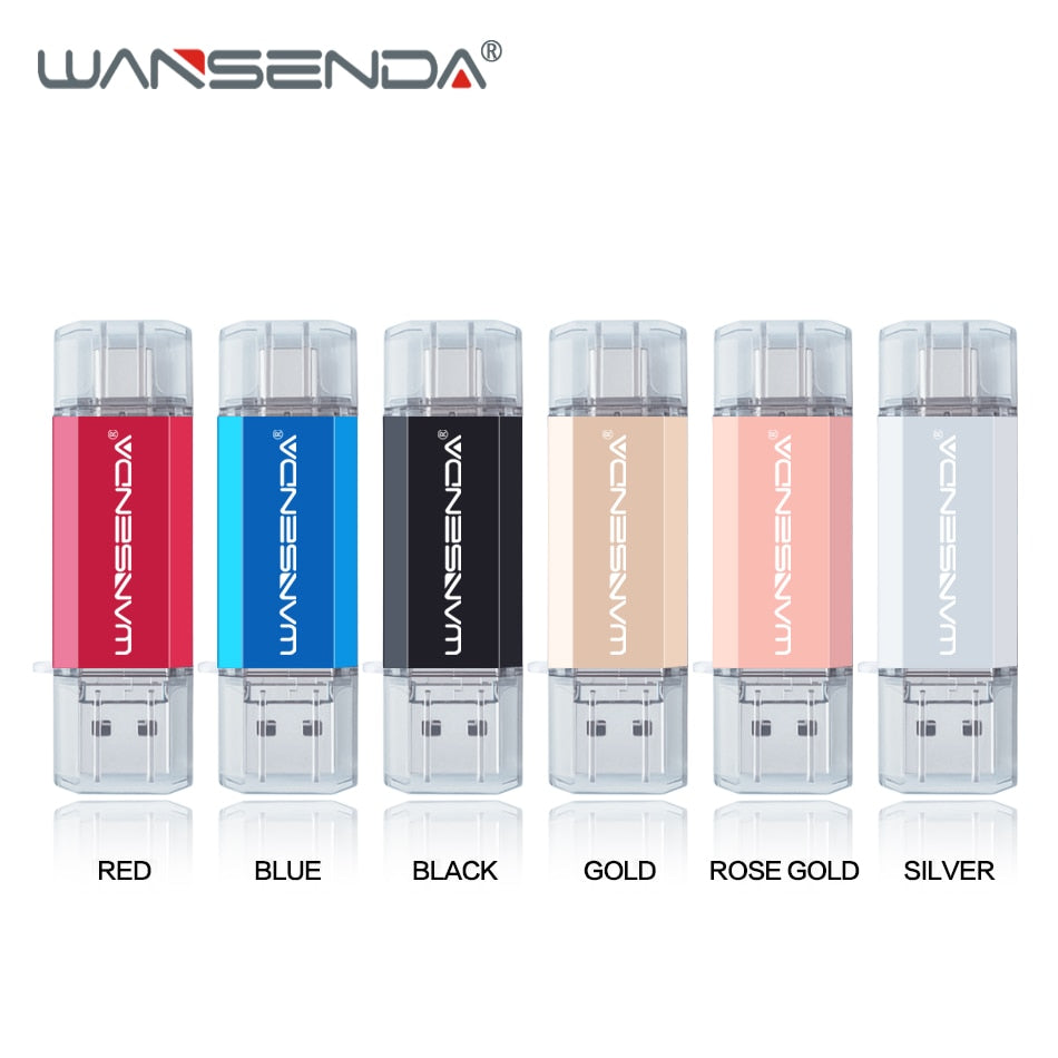 Wansenda OTG 3 in 1 USB Flash Drives USB3.0 &amp; Type-C &amp; Micro USB 512GB 256GB 128GB 64GB 32GB 16GB Pendrives Pen Drive Cle USB