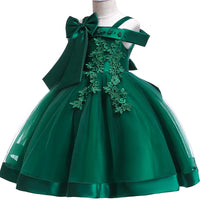 Embroidery Silk Princess Dress for Baby Girl Flower Elegant Girls Dresses Winter Party Christmas Halloween Kids Dresses Clothes