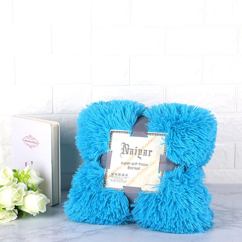 Fur Blanket Super Soft Fuzzy Elegant Cozy Bed Sofa Bedspread Long Shaggy Warm Bedding Sheet Fluffy Fur Throw Blanket
