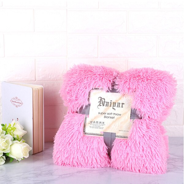 Fur Blanket Super Soft Fuzzy Elegant Cozy Bed Sofa Bedspread Long Shaggy Warm Bedding Sheet Fluffy Fur Throw Blanket