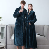 Plus Size 3XL Men Robe Winter Flannel Soft Kimono Gown Lovers Ultra Large Long Bathrobe Nightwear Thick Warm Women Sleepwear