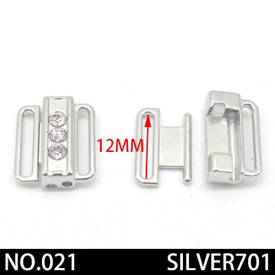 2pcs/lot silver gold Rectangle Tape Closure Hook &amp; Clasp Rhinestone bra buckle Waist Extenders Sewing On Clothes Bra Clip Hook