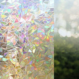 45cmX100cm 3D No Glue Static Decorative Privacy Window Rainbow Films for Stained Glass Self-Adhesive Film Anti UV Glass Sticker