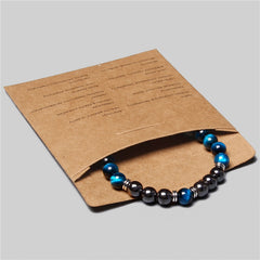 Men Bracelet 8mm Natural Hematite Tiger Eye Bead Classic Pack Healing Stone Bracelets For Couple New Year Gift Pulsera de hombre