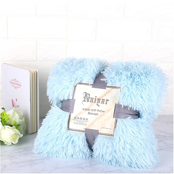 Fur Blanket Super Soft Fuzzy Elegant Cozy Bed Sofa Bedspread Long Shaggy Warm Bedding Sheet Fluffy Fur Throw Blanket