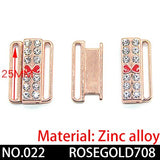 2pcs/lot silver gold Rectangle Tape Closure Hook &amp; Clasp Rhinestone bra buckle Waist Extenders Sewing On Clothes Bra Clip Hook