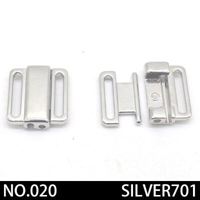 2pcs/lot silver gold Rectangle Tape Closure Hook &amp; Clasp Rhinestone bra buckle Waist Extenders Sewing On Clothes Bra Clip Hook