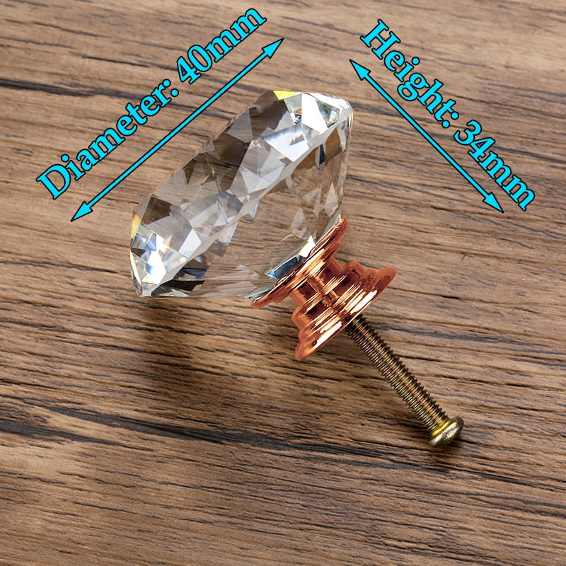 Poignées Cristal Diamant KAK - Meuble et Placard