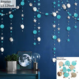 1st Happy Birthday Blue Silver Balloons Foil Number Balloons Banner First Baby Boy Party Decorations My 1 One Year Supplies