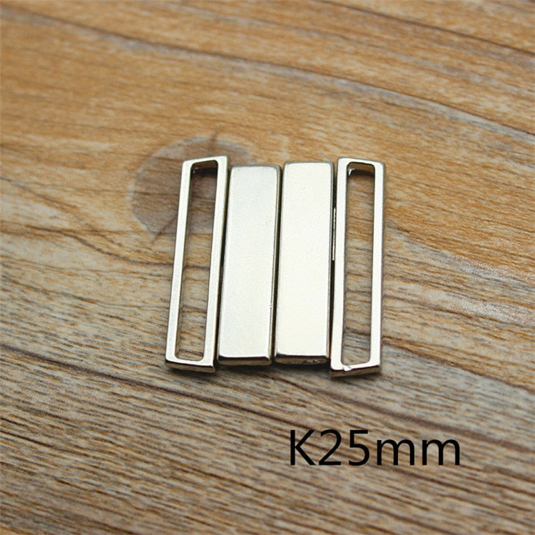 10pcs/lot 9mm-25mm Silver Metal Clasp Buckle Fasteners For Clothes Bra Bikini Sewing Accessories