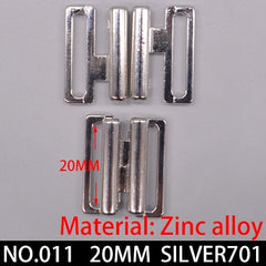 2pcs/lot silver gold Rectangle Tape Closure Hook &amp; Clasp Rhinestone bra buckle Waist Extenders Sewing On Clothes Bra Clip Hook