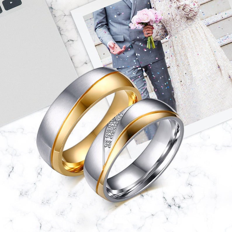 Personalized Name Promised Wedding Rings for Lover Couple Men Women Stainless Steel Engagement Party Gifts