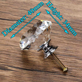 KAK 20-40mm Diamond Shape Design Crystal Glass Knobs Cupboard Drawer Pull Kitchen Cabinet Door Wardrobe Handles Hardware