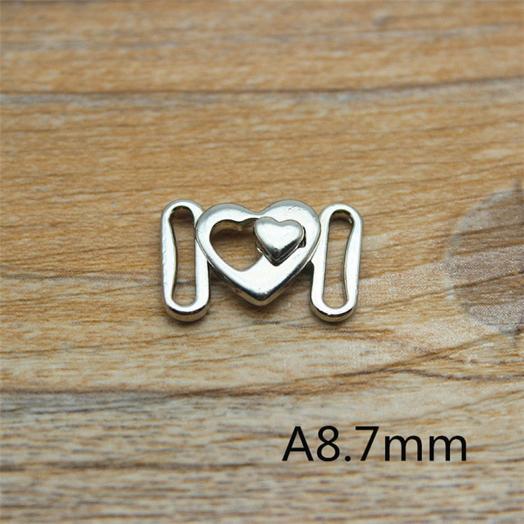 10pcs/lot 9mm-25mm Silver Metal Clasp Buckle Fasteners For Clothes Bra Bikini Sewing Accessories