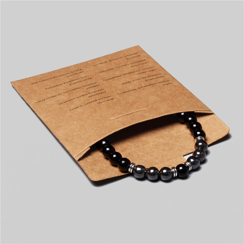 Bracelet Hématite Œil de Tigre - Pierre Naturelle Couple