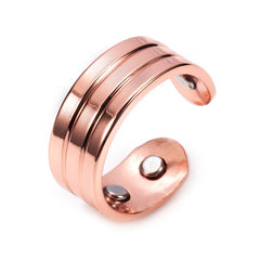 Vinterly Health Magnetic Ring Men Finger Arthritis Pain Relief Jewelry Simple Adjustable Pure Copper Open Cuff Rings for Women