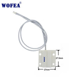 Wofea 5 pcs MC-38 Wired Door Window Sensor Magnetic Switch for Home Alarm normally Closed NC for Sensor together,