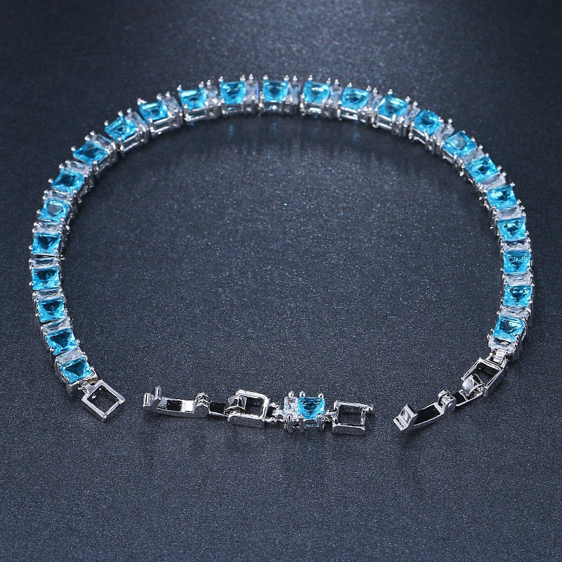 Bracelet Tennis Zircon EMMAYA - Bleu Clair Femme